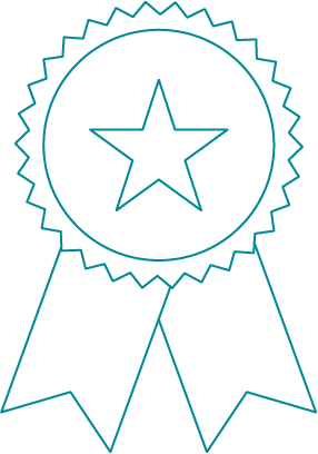 An illustration of a blue ribbon.