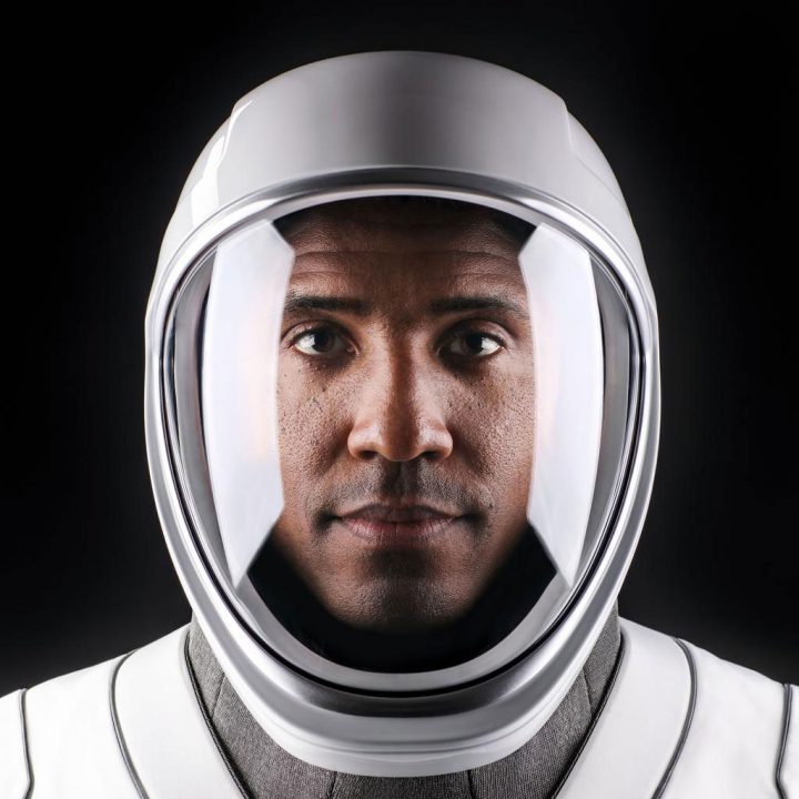 Astronaut Victor Glover in his SpaceX suit