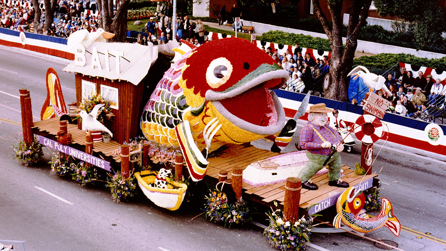 Cal Poly's 1997 Rose Float titled "Catch of the Day"