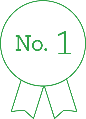 A green ribbon with 'No. 1' in the center
