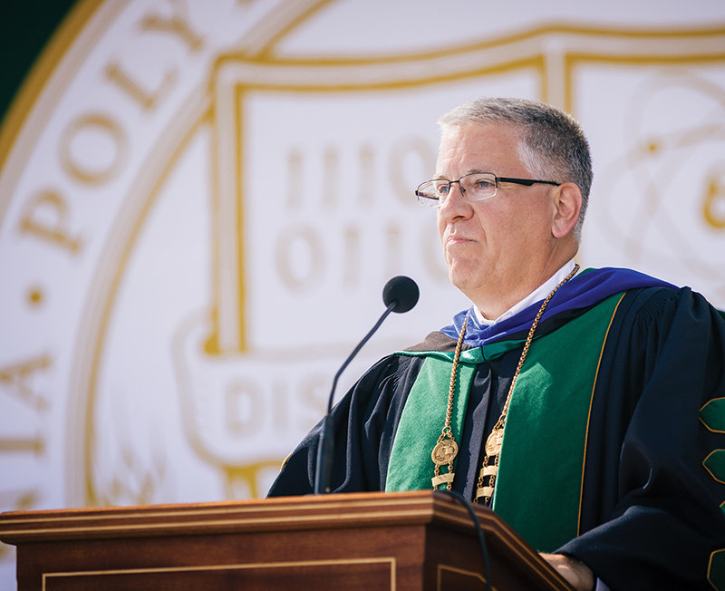 President Armstrong at commencement