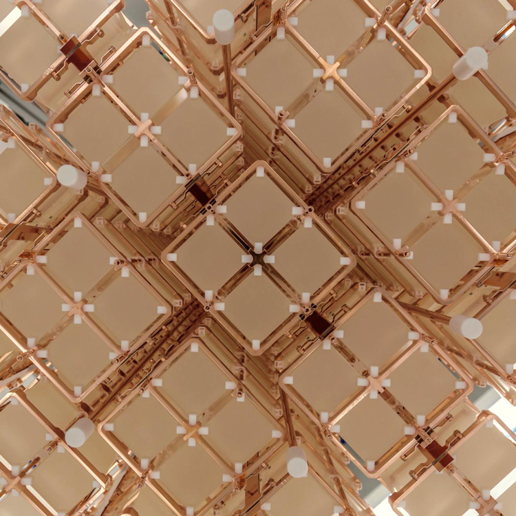 The above image shows the CUORE crystal array in Italy’s Gran Sasso National Laboratories’ Cryogenic Underground Observatory for Rare Events, or CUORE. Photo by Yury Suvorov, courtesy of the CUORE Collaboration