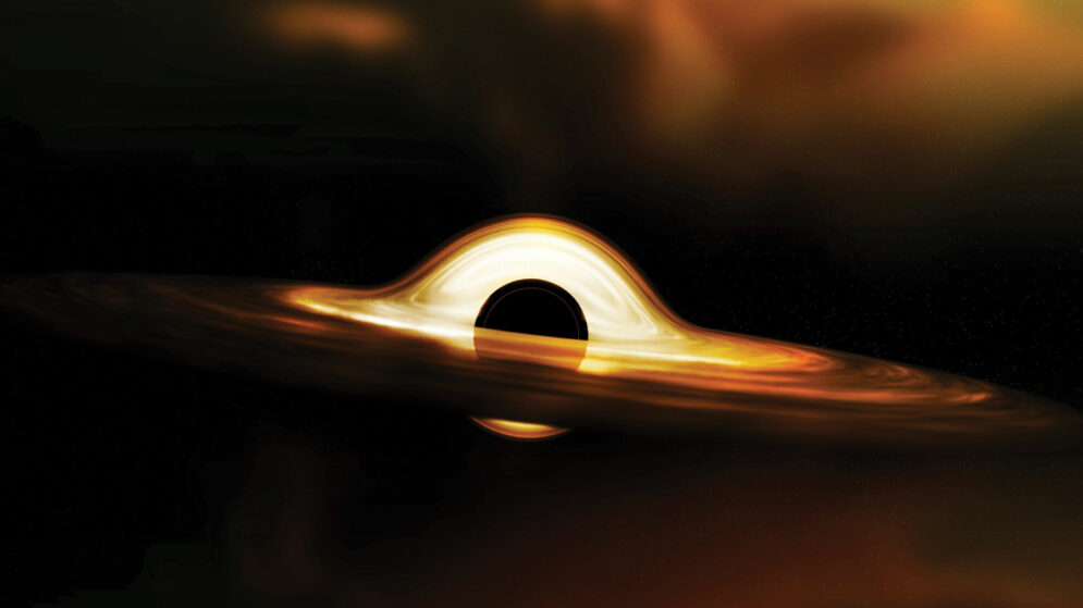 An artist's illustration of a black hole.