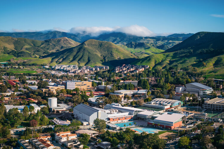 An aerial view of Cal Poly in San Luis Obispo