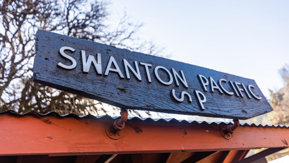A sign saying 'Swanton Pacific'