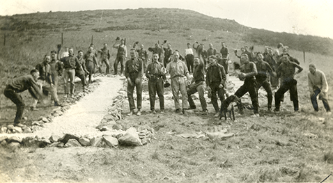 An archive image of students at the Cal Poly P in the 1920s